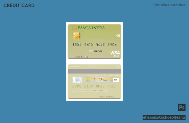 Polen Banca Intesa Visa Debitkarte Beispielvorschau